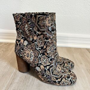 Sam Edelman Corra Tapestry Block Heel Boots-Size 6.5